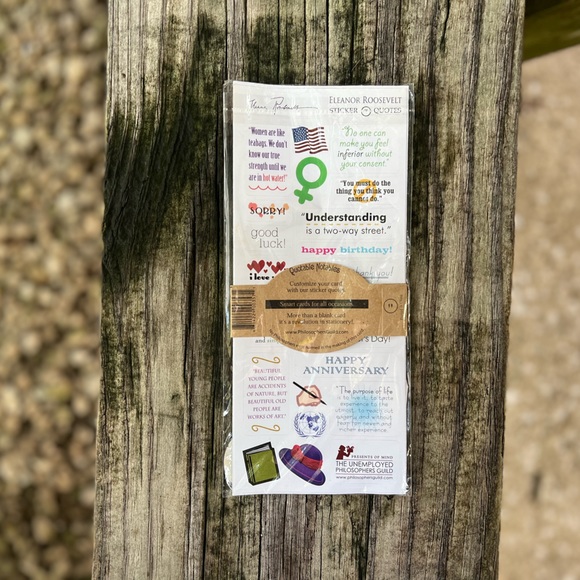 Quotable Notables - Lot of 5 Blank Notecards with Quote Stickers - Picture 11 of 11